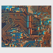 Elektronische printplaat dicht bij de achtergrond, cadeaupapier (Vlak)