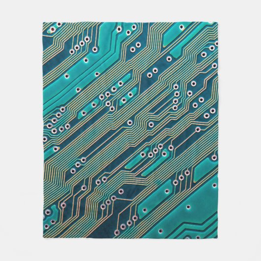 Elektronische printplaat dicht bij de achtergrond, fleece deken (Voorkant)