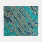 Elektronische printplaat dicht bij de achtergrond, fleece deken (Voorkant (Horizontaal))