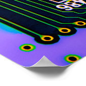Elektronische printplaat dicht bij de achtergrond, poster (Hoek)