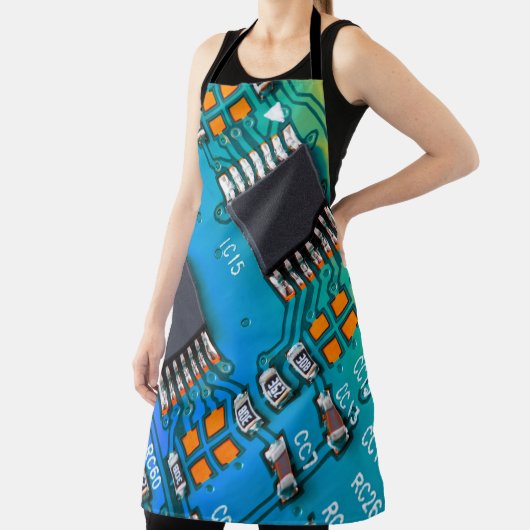 Elektronische printplaat dicht bij de achtergrond, schort (Insitu)