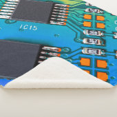 Elektronische printplaat dicht bij de achtergrond, sherpa deken (3/4)