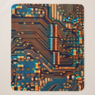 Elektronische printplaat dicht bij de achtergrond, sherpa deken