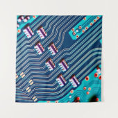 Elektronische printplaat dicht bij de achtergrond, wandkleed (Voorkant (horizontaal))
