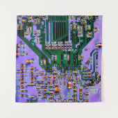 Elektronische printplaat dicht bij de achtergrond, wandkleed (Voorkant (horizontaal))