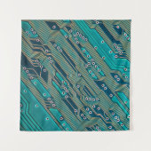 Elektronische printplaat dicht bij de achtergrond, wandkleed (Voorkant (horizontaal))