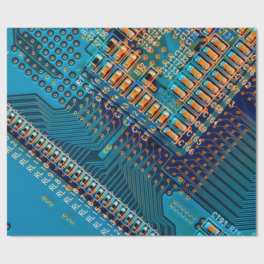 Elektronische printplaat sluiten. computer, semico cadeaupapier (Vlak)