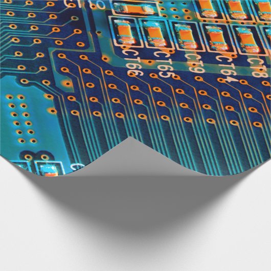 Elektronische printplaat sluiten. computer, semico cadeaupapier (Hoek)