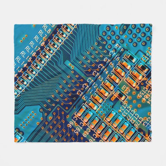 Elektronische printplaat sluiten. computer, semico fleece deken (Voorkant (Horizontaal))