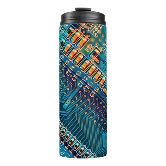 Elektronische printplaat sluiten. computer, semico thermosbeker (Voorkant)