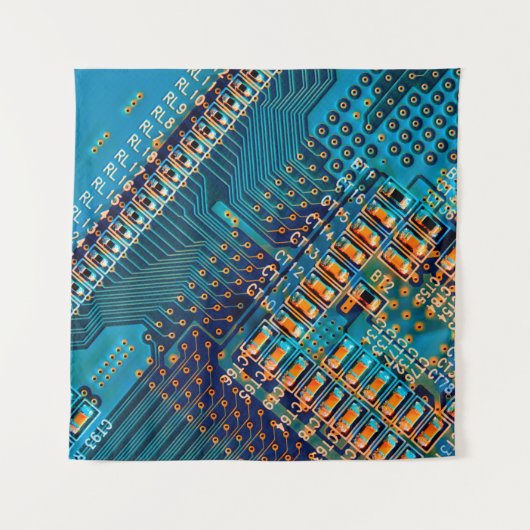 Elektronische printplaat sluiten. computer, semico wandkleed (Voorkant (horizontaal))