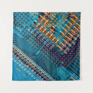 Elektronische printplaat sluiten. computer, semico wandkleed