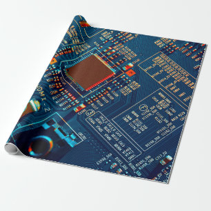 Elektronische schakeling dicht bij elkaar. Elektro Cadeaupapier