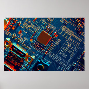 Elektronische schakeling dicht bij elkaar. Elektro Poster