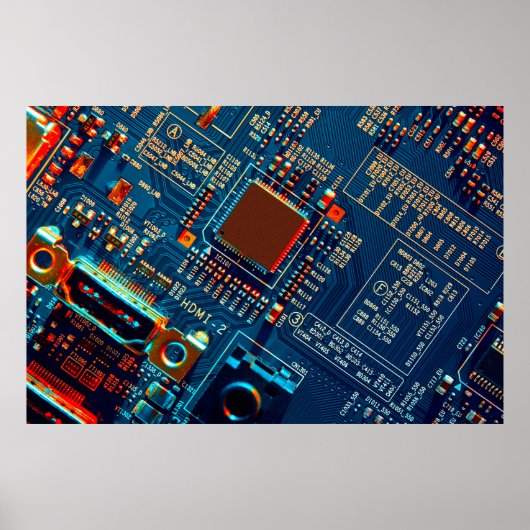 Elektronische schakeling dicht bij elkaar. Elektro Poster (Voorkant)