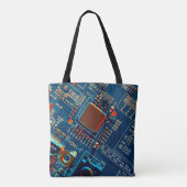 Elektronische schakeling dicht bij elkaar. Elektro Tote Bag (Achterkant)