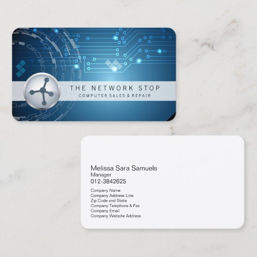 Elektronische schakelingen Computer Visitekaartje (Voorkant / Achterkant)