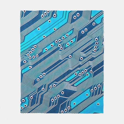 Elektronische schakelingen dicht bij elkaar, circu fleece deken (Voorkant)