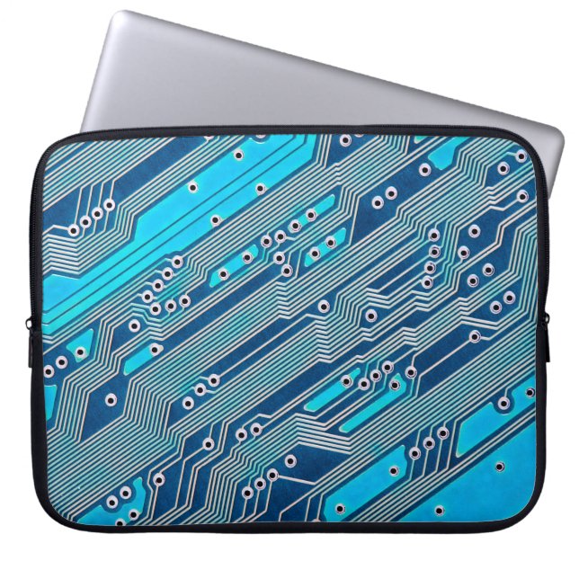 Elektronische schakelingen dicht bij elkaar, circu laptop sleeve (Voorkant)