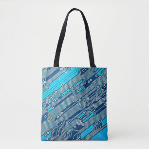 Elektronische schakelingen dicht bij elkaar, circu tote bag