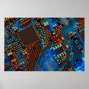 Elektronische schakelingen sluiten dicht. achtergr poster