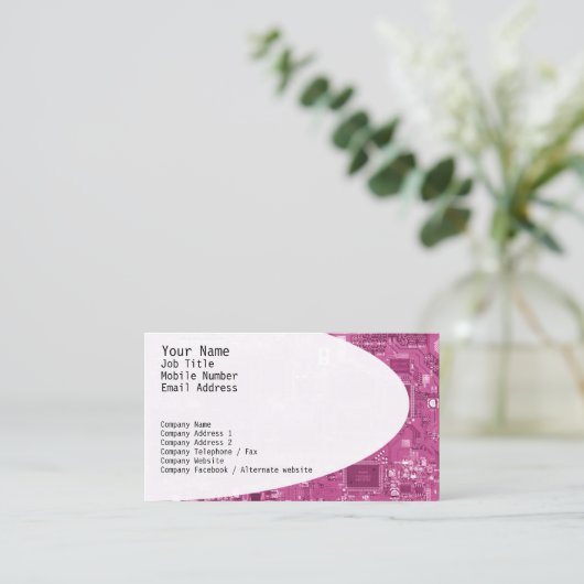Elektronische schakelingen Visitekaartje rood (Staand voorkant)