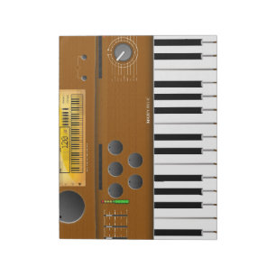 elektronische toetsenbordcartoon notitieblok