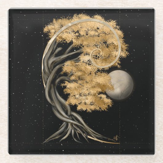 Elektronische transformatie - Bonsai Butterfly Spi Glazen Onderzetter (Voorkant)