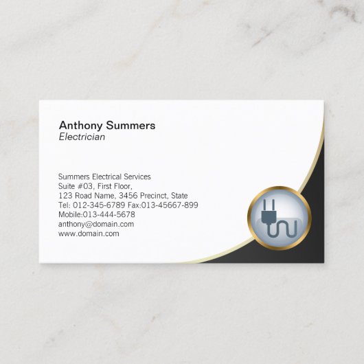 Elektrostop Icon Elektricien Visitekaartje (Voorkant)