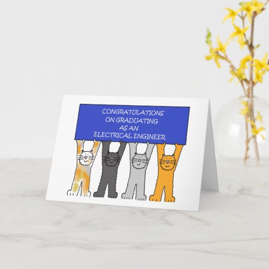 Elektrotechnicus Afstuderen gefeliciteerd Kaart (Gele Bloem)