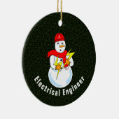 Elektrotechnicus Sneeuwman Keramisch Ornament (Rechts)