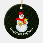 Elektrotechnicus Sneeuwman Keramisch Ornament (Voorkant)