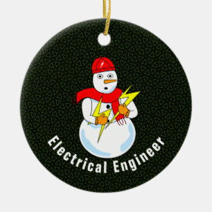 Elektrotechnicus Sneeuwman Keramisch Ornament