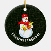 Elektrotechnicus Sneeuwman Keramisch Ornament (Achterkant)