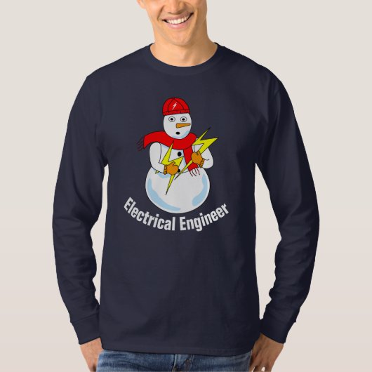Elektrotechnicus Sneeuwman T-shirt (Voorkant)