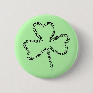 Elektrotechnicus Tekst Shamrock Ronde Button 5,7 Cm