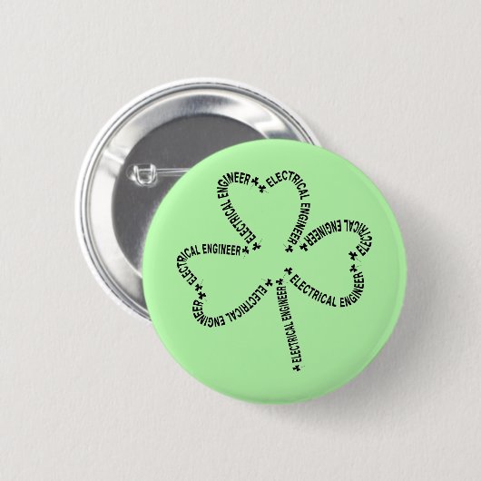 Elektrotechnicus Tekst Shamrock Ronde Button 5,7 Cm (Voorkant /achterkant)