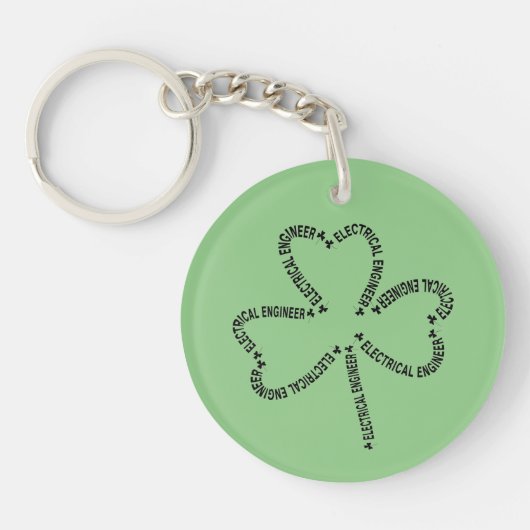 Elektrotechnicus Tekst Shamrock Sleutelhanger (Voorkant)