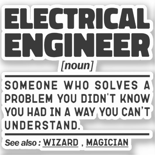 Elektrotechnicus zelfstandig naamwoord Cool Engine Sticker (Voorkant)