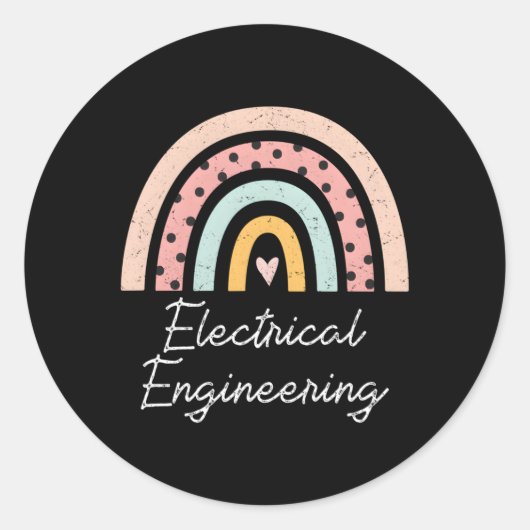 Elektrotechniek Regenboog Ronde Sticker (Voorkant)