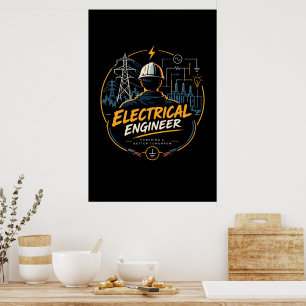 Elektrotechnisch ingenieur die een betere toekomst poster