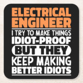 Elektrotechnisch ingenieur Ik probeer het grappig  Kartonnen Onderzetters (Voorkant)