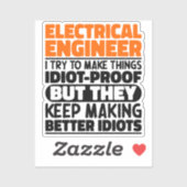 Elektrotechnisch ingenieur Ik probeer het grappig Sticker (Vel)