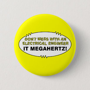 Elektrotechnisch ingenieur Megahertz Ovaal Ronde Button 5,7 Cm