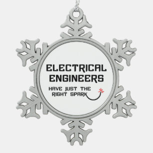 Elektrotechnisch Ingenieur Richtige Vonk Tin Sneeuwvlok Ornament