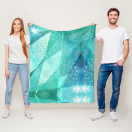 Elelegant blueArtistic mandala Fleece Blanket Deken