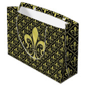 Elelgant Fleur de Lis Design Gift Bag Groot Cadeauzakje (Achterkant Gekanteld)