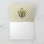 Elelgant Fleur de Lis Design Visitekaartje Feestdagen Kaart (Binnen)