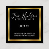 Elelgant Gold Black Minimalist Editable 2,5x2,5 Sq Vierkante Visitekaartje (Achterkant)