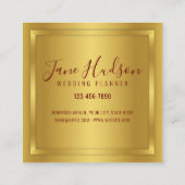 Elelgant Gold Minimalist Editable 3.5x2.5 Business Vierkante Visitekaartje (Achterkant)